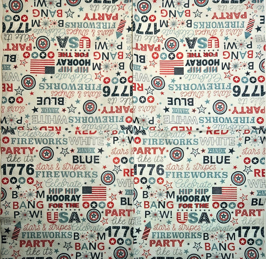 TWO Individual Paper Lunch Decoupage Napkins - 2638 4th of July USA Messages