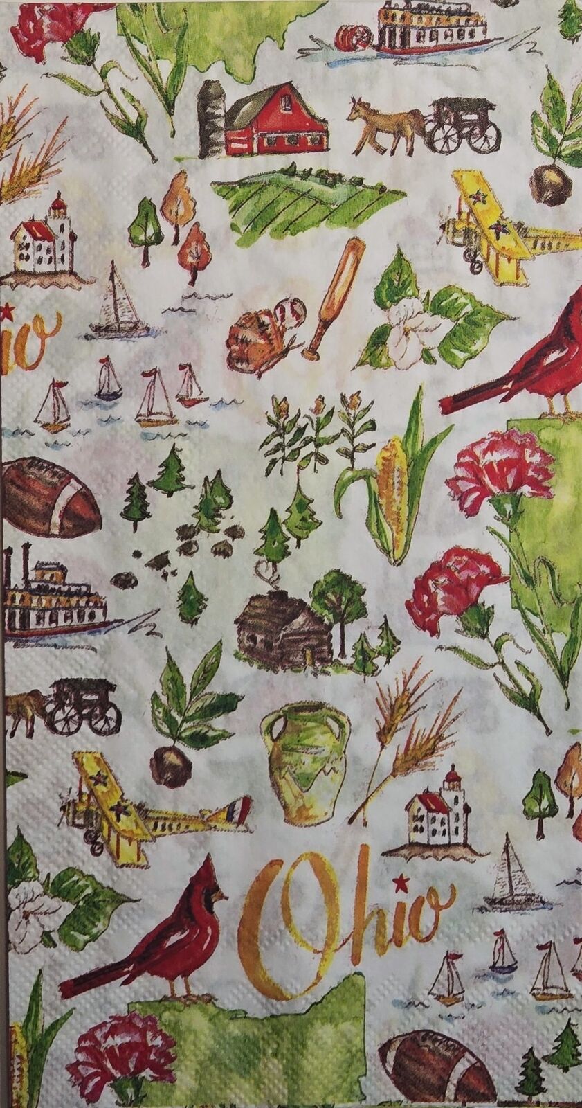 TWO Individual Paper Guest Decoupage Napkins - 2639 Ohio State Collection