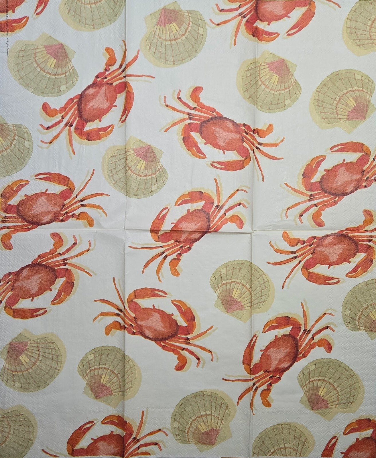 TWO Individual Paper Guest Decoupage Napkins - 2827 Ocean Crabs and Shells
