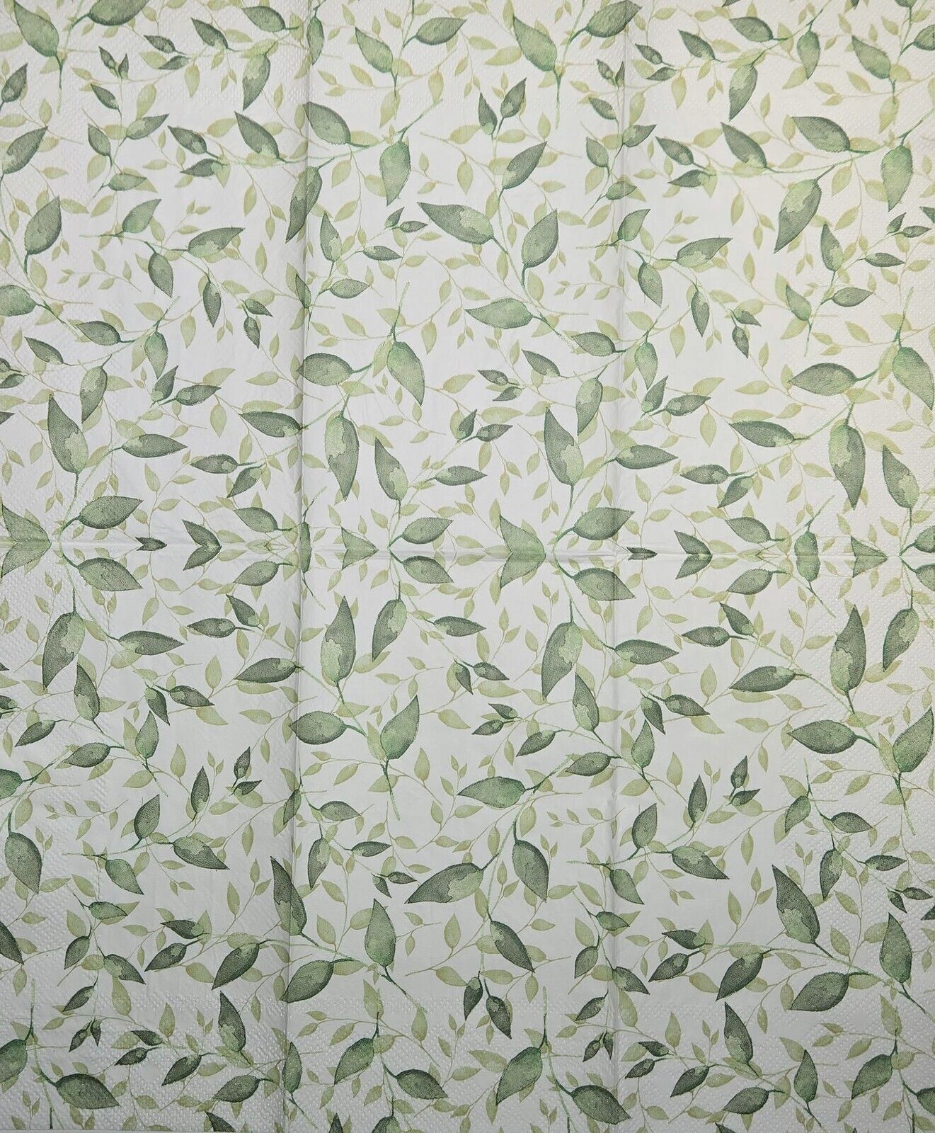 TWO Individual Paper Guest Decoupage Napkins - 2752 Leaves and Vines Green