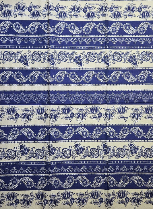 TWO Individual Paper Guest Decoupage Napkins - 2826 Blue Paisley Party