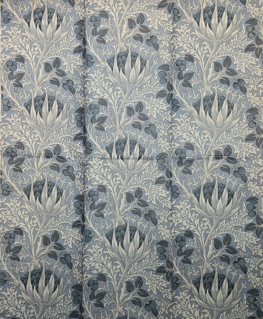 TWO Individual Paper Guest Decoupage Napkins - 2753 Floral Blue/Gray Deco