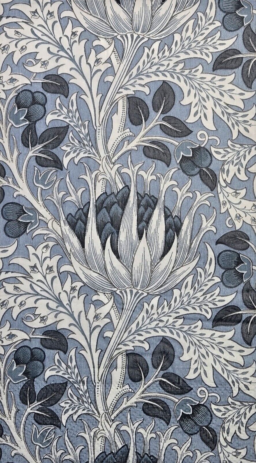 TWO Individual Paper Guest Decoupage Napkins - 2753 Floral Blue/Gray Deco