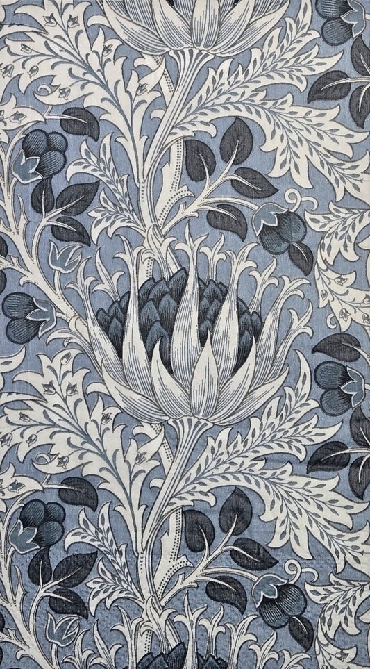TWO Individual Paper Guest Decoupage Napkins - 2753 Floral Blue/Gray Deco