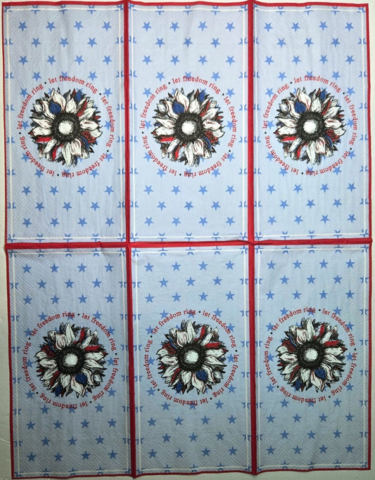 TWO Individual Paper Guest Decoupage Napkins - 2643 Let Freedom Ring Flower