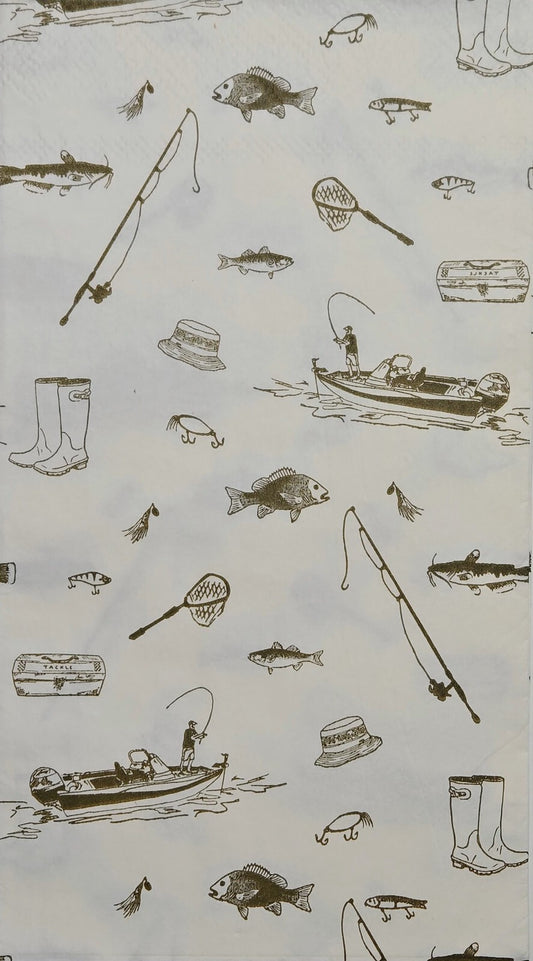 TWO Individual Paper Guest Decoupage Napkins - 2807 Gone Fishing