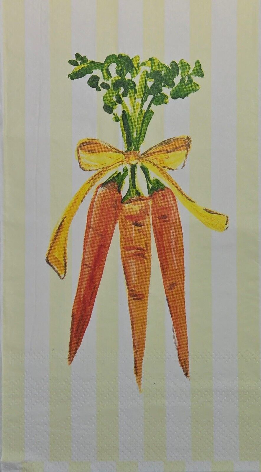 TWO Individual Paper Guest Decoupage Napkins-2754 Bunch Carrots w Yellow Stripes