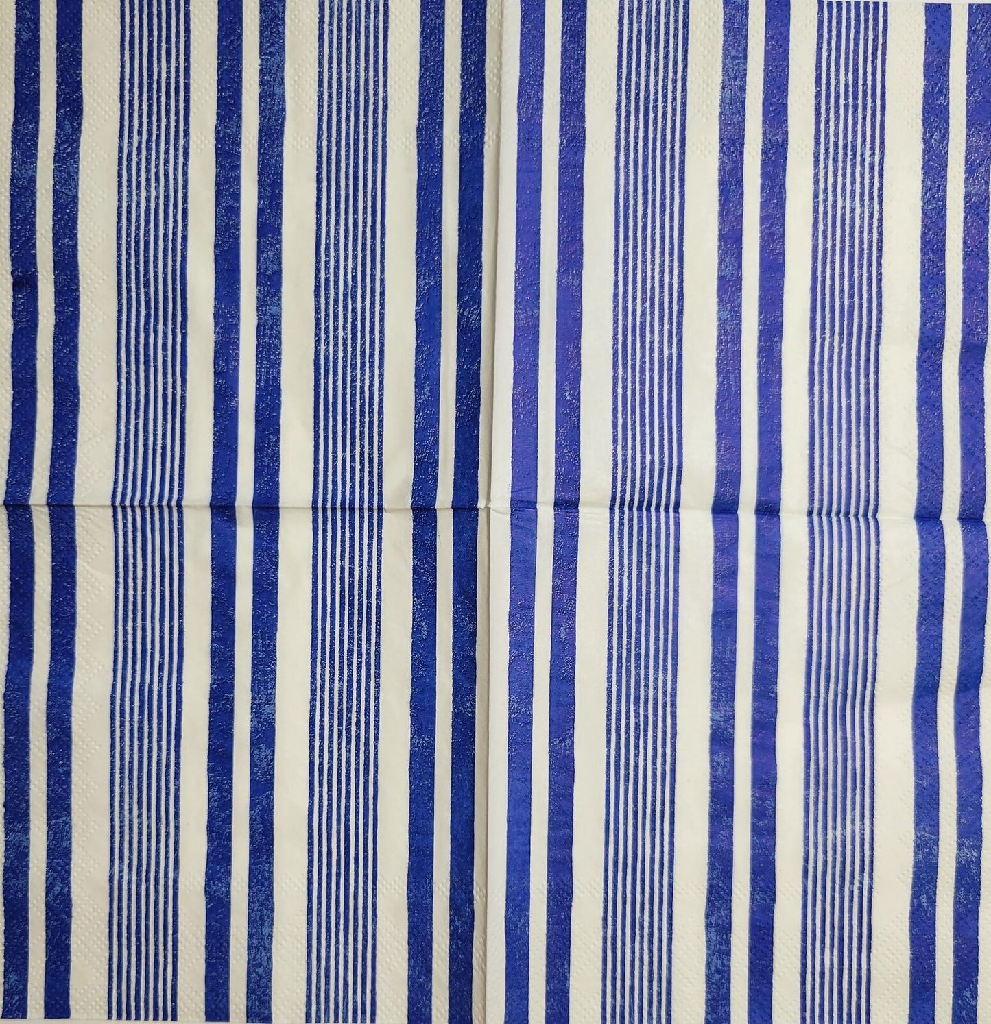 TWO Individual Paper Cocktail Decoupage Napkins - 2390 Blue Stripe Pattern