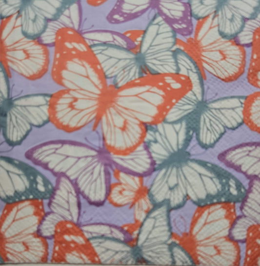 TWO Individual Paper Cocktail Decoupage Napkins - 2772 Butterfly Bliss