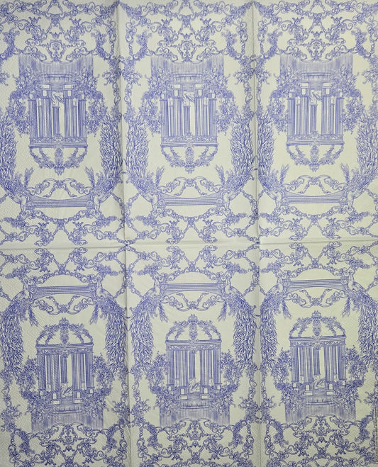 TWO Individual Paper Guest Decoupage Napkins - 2811 Ancient Peacock Gazebo