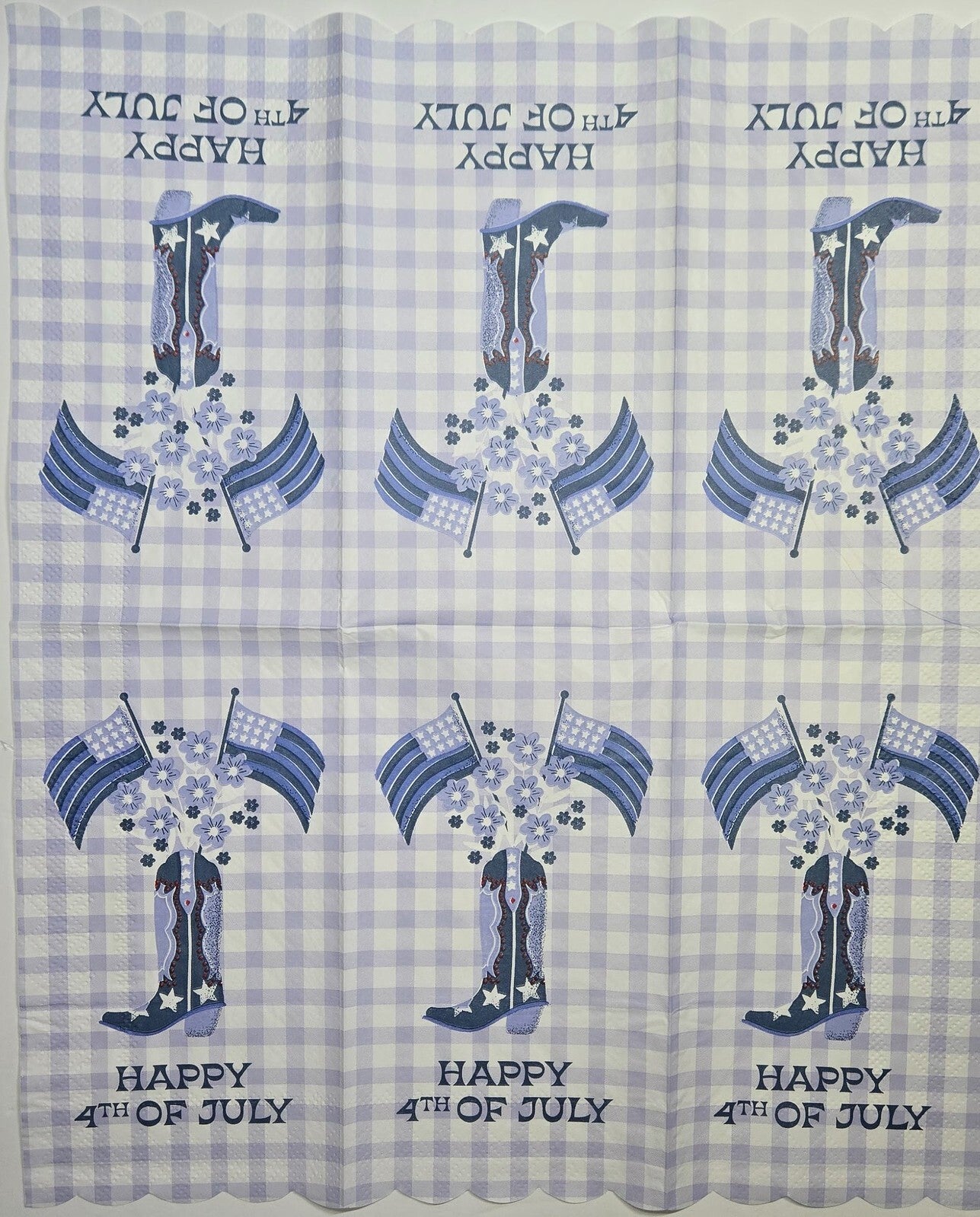 TWO Individual Paper Guest Decoupage Napkins - 2802 4th of July Country Boot