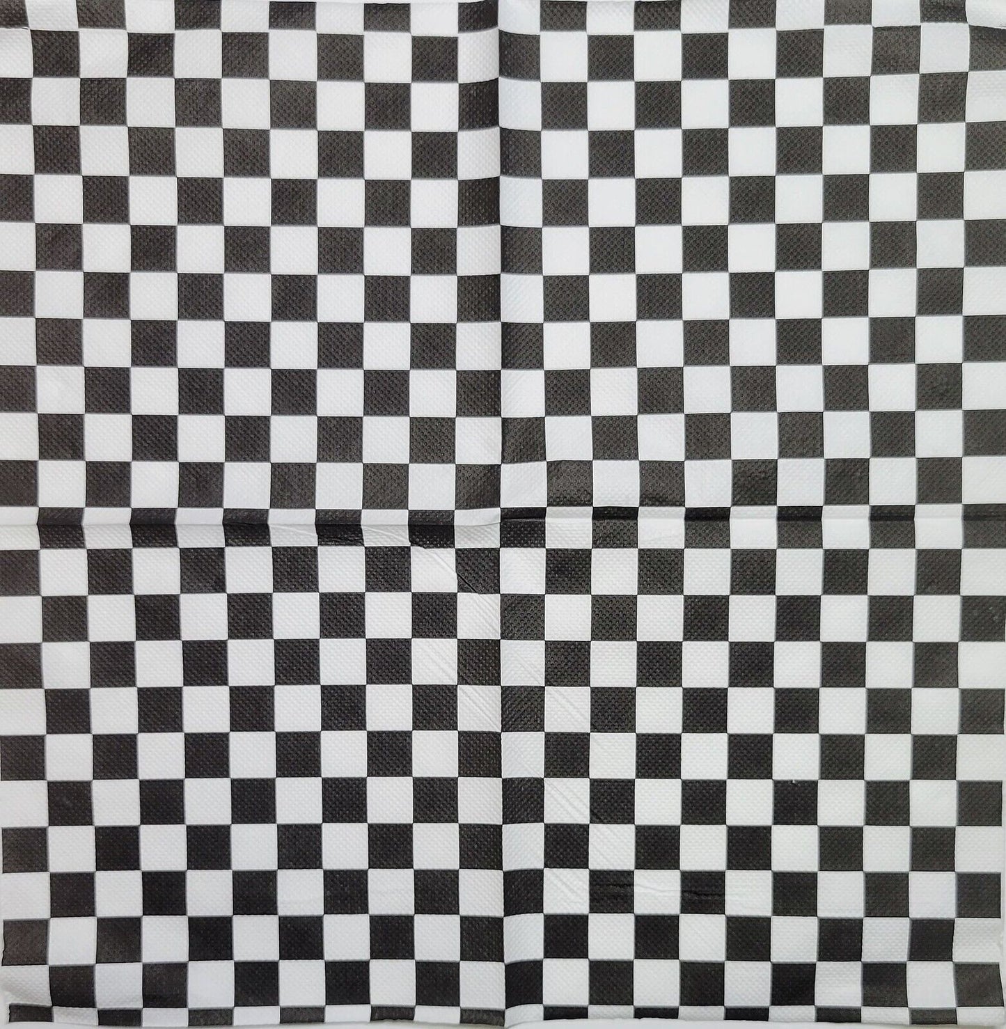 TWO Individual Paper Lunch Decoupage Napkins - 2438 B&W Checkerboard Games