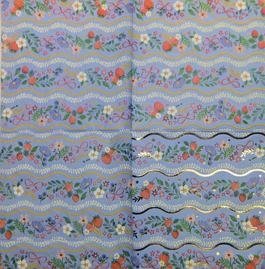 TWO Individual Paper Cocktail Decoupage Napkins -2766 Foiled Spring Strawberries