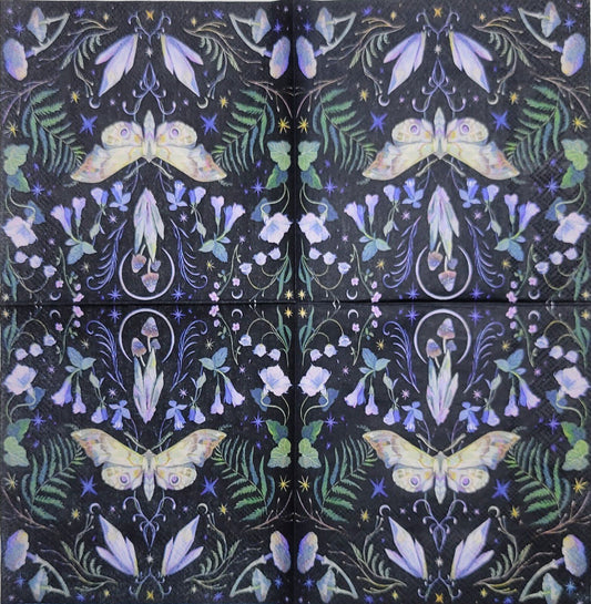 TWO Individual Paper Cocktail Decoupage Napkins - 2440 Mystical Butterfly