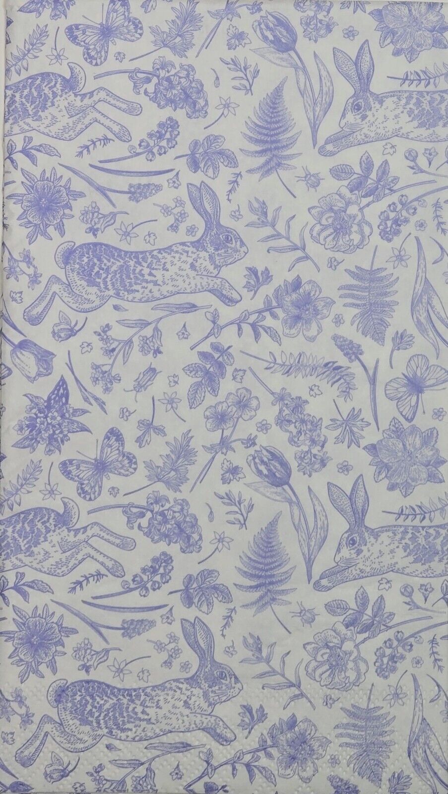 TWO Individual Paper Guest Decoupage Napkins - 2749 Blue Easter Rabbit