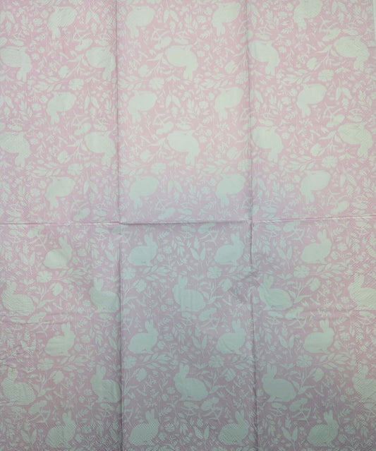 TWO Individual Paper Guest Decoupage Napkins - 2746 Easter Bunnies Pink
