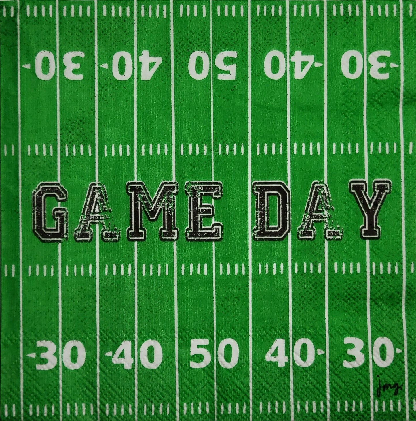 Two Individual Paper Cocktail Decoupage Napkins - 2501 Football Gameday