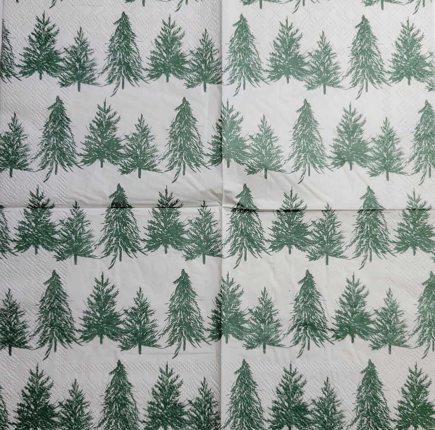 TWO Individual Paper Cocktail Decoupage Napkins - 2560 Green Pine Tree Forest
