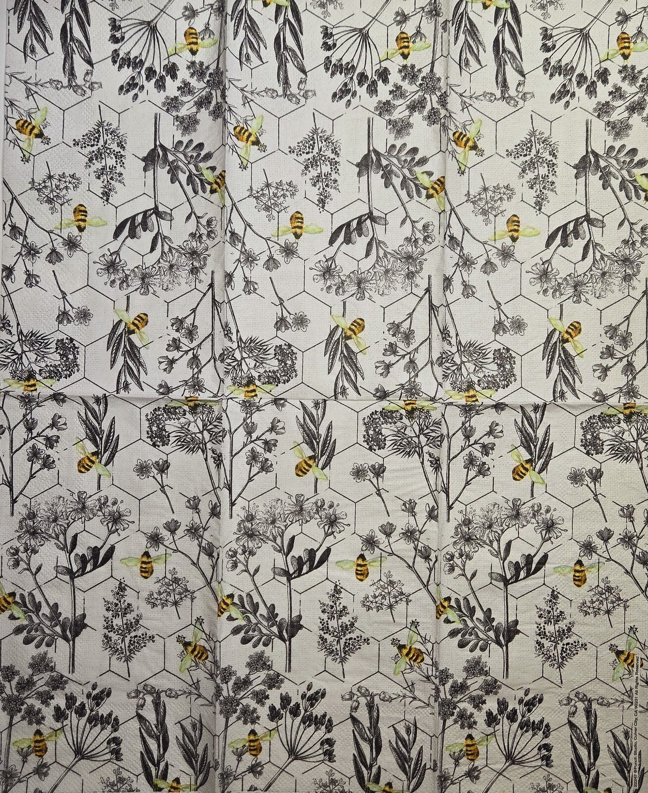 TWO Individual Paper Guest Decoupage Napkins - 2830 Beehive Pollination