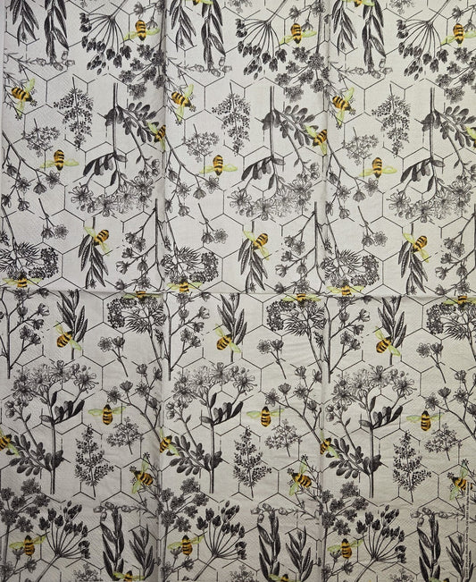 TWO Individual Paper Guest Decoupage Napkins - 2830 Beehive Pollination