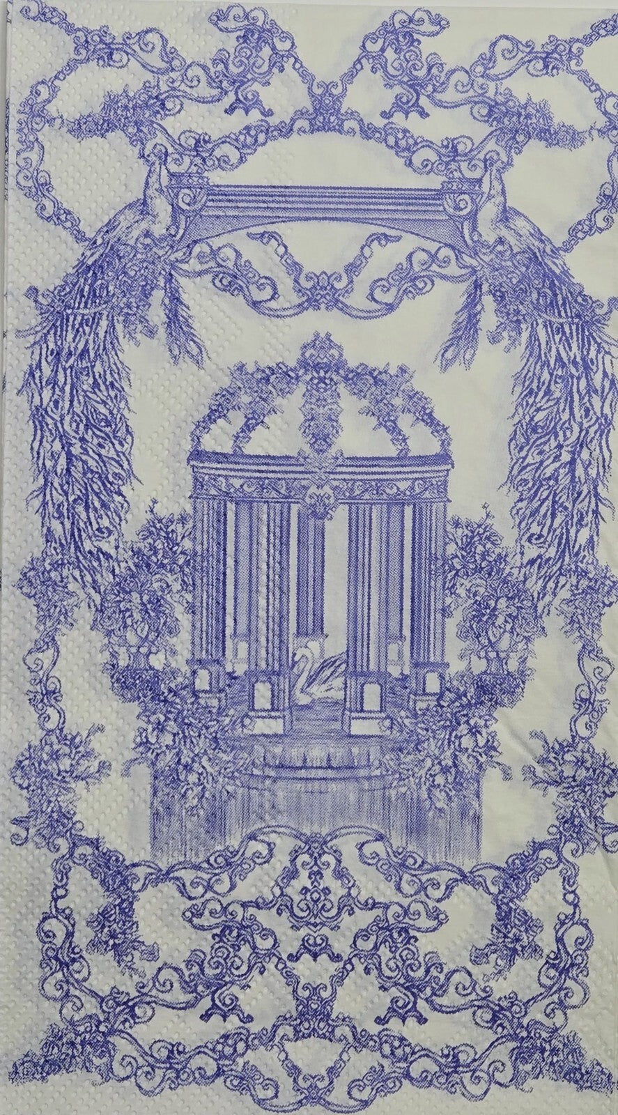 TWO Individual Paper Guest Decoupage Napkins - 2811 Ancient Peacock Gazebo