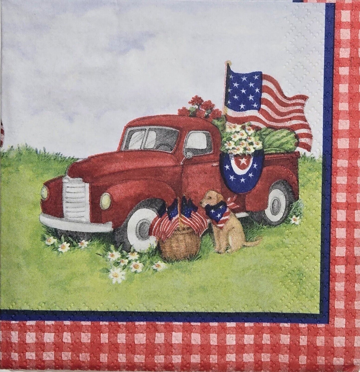 TWENTY Individual Paper, 3-ply Decoupage Napkins - Patriotic Theme Pack