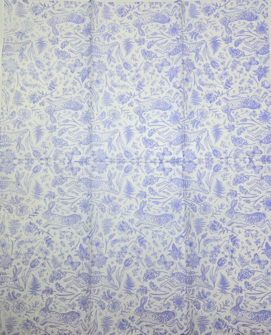TWO Individual Paper Guest Decoupage Napkins - 2749 Blue Easter Rabbit