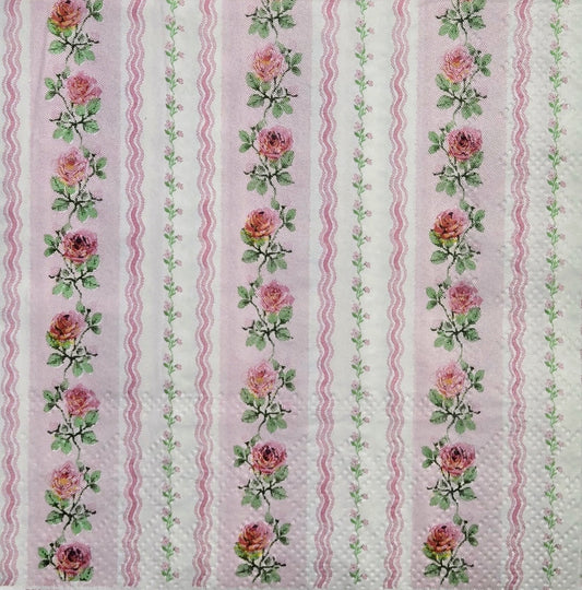 2 Individual Paper Cocktail Decoupage Napkins - 2816 Romantic Floral Shabby Chic