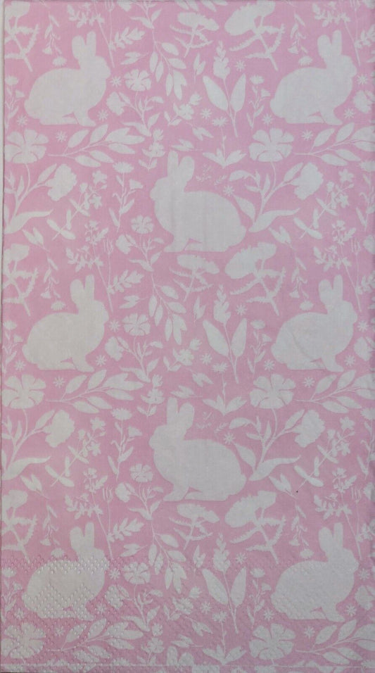 TWO Individual Paper Guest Decoupage Napkins - 2746 Easter Bunnies Pink