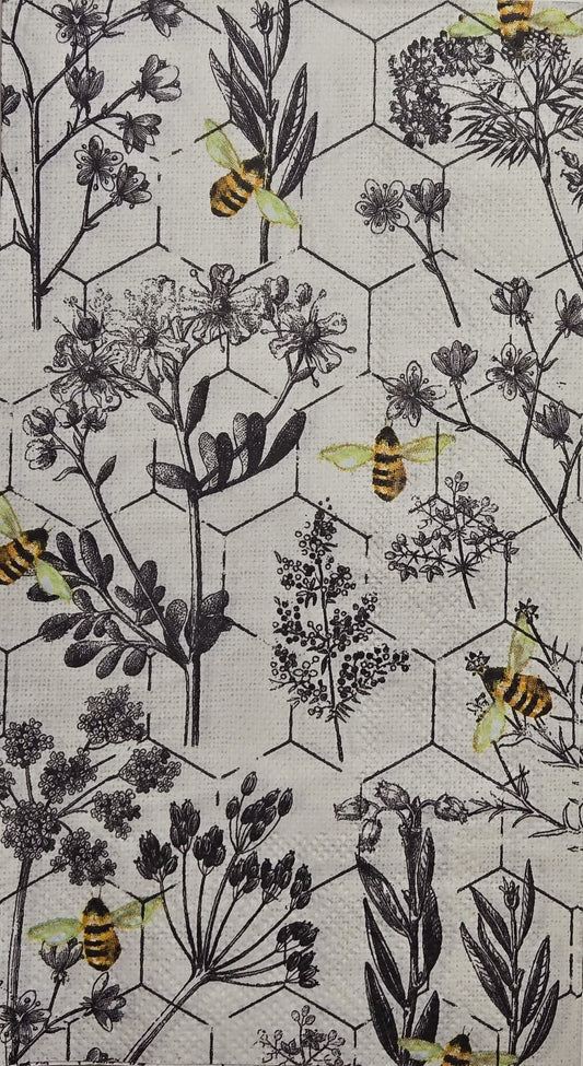 TWO Individual Paper Guest Decoupage Napkins - 2830 Beehive Pollination
