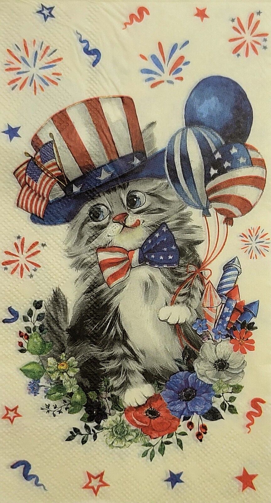TWENTY Individual Paper, 3-ply Decoupage Napkins - Patriotic Theme Pack