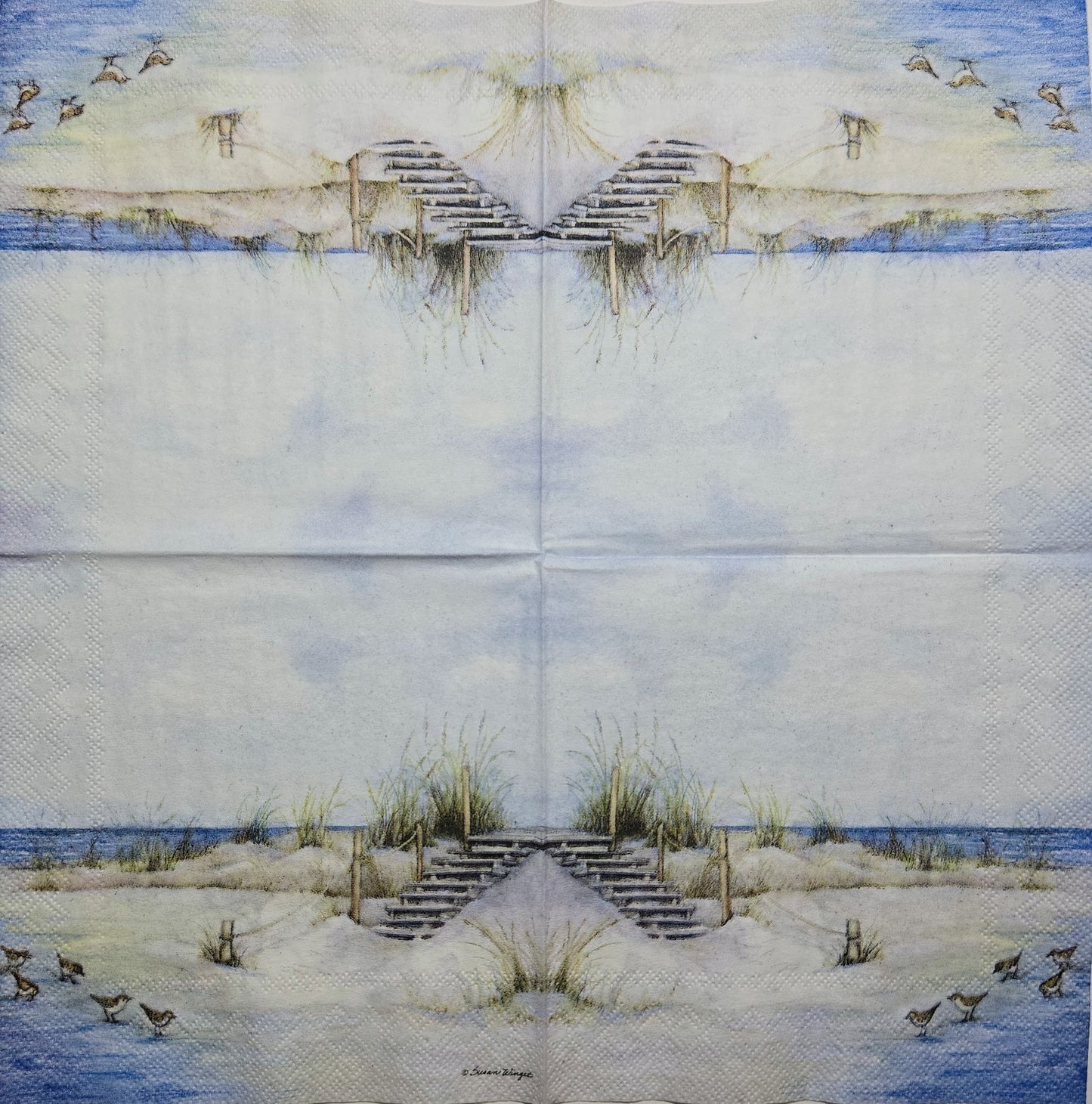 TWO Individual Paper Cocktail Decoupage Napkins - 2780 Seaside Beach Feelings