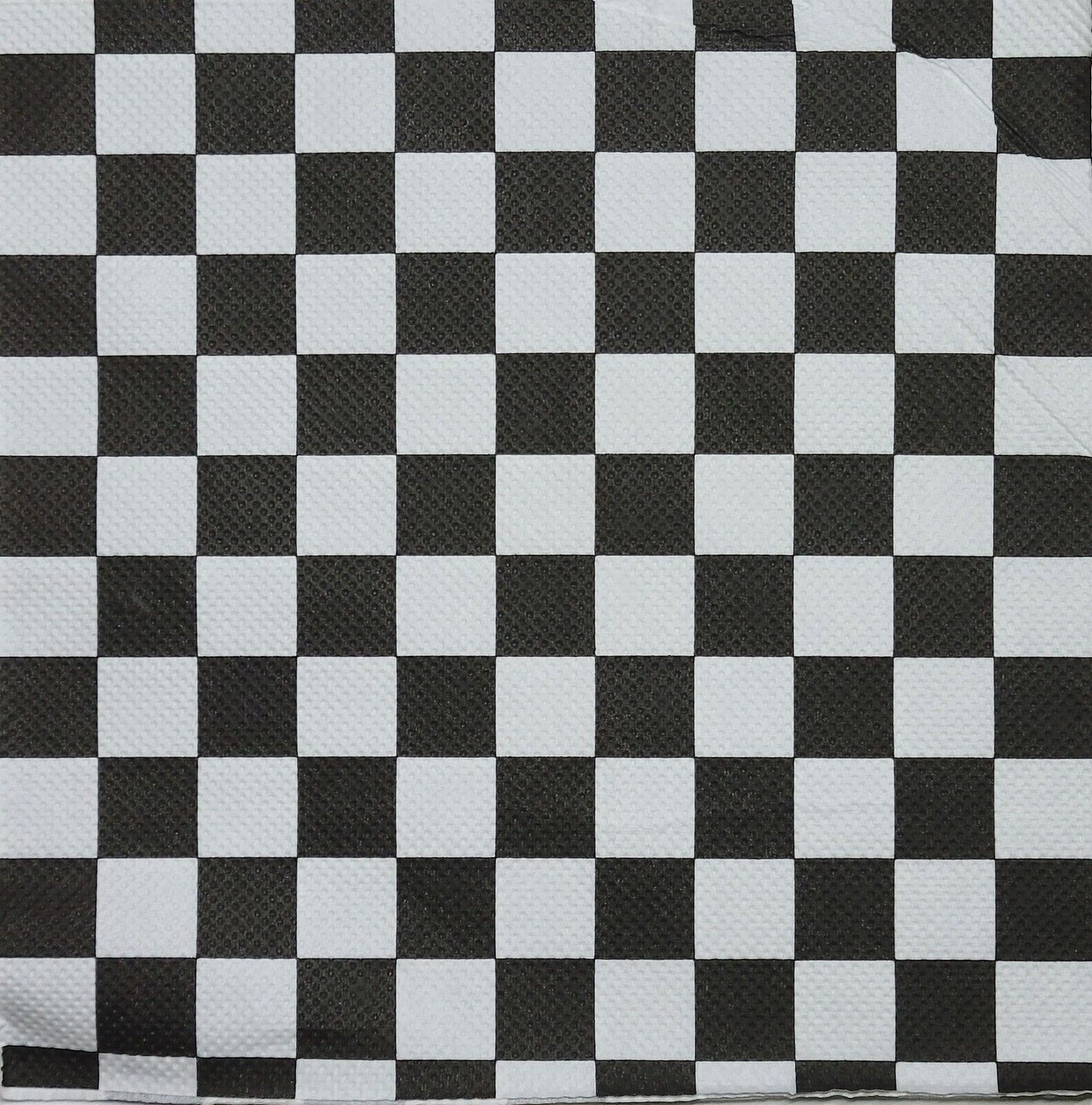TWO Individual Paper Lunch Decoupage Napkins - 2438 B&W Checkerboard Games