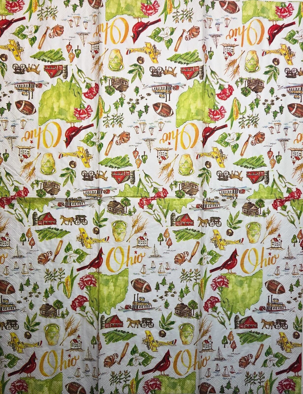 TWO Individual Paper Guest Decoupage Napkins - 2639 Ohio State Collection