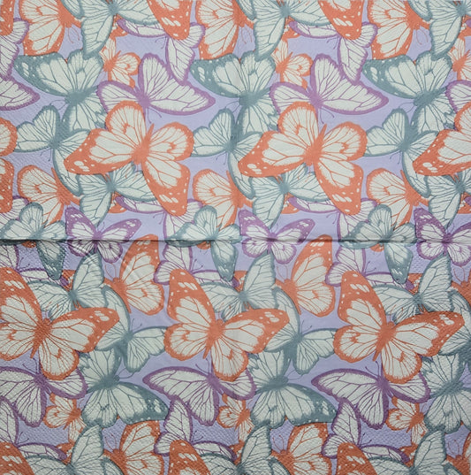 TWO Individual Paper Cocktail Decoupage Napkins - 2772 Butterfly Bliss