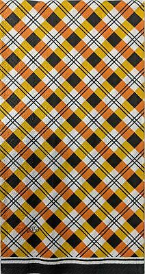 TWO Individual Paper Guest Decoupage Napkins - 1622 Fall Orange Plaid