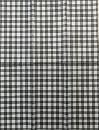 TWO Individual Paper Guest Decoupage Napkins - Buffalo Check. Black/White 1228