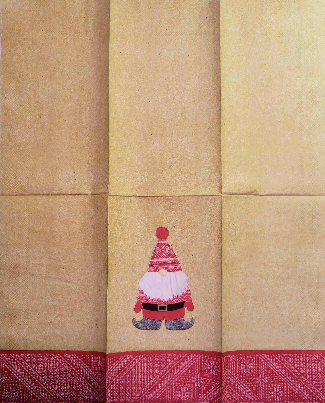 TWO Individual Paper Guest Decoupage Napkins - 2269 Christmas Bag Gnome