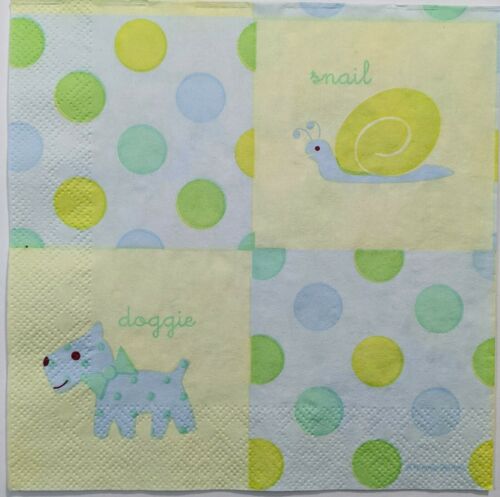 TWO Individual Paper Lunch Decoupage Napkins - Precious Wonders Boy 1121