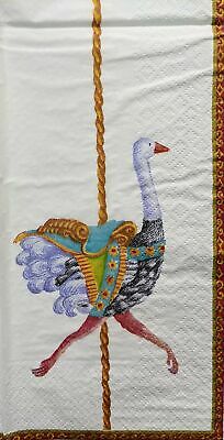 TWO Individual Paper Guest Decoupage Napkins - 1450 Carousel Animals