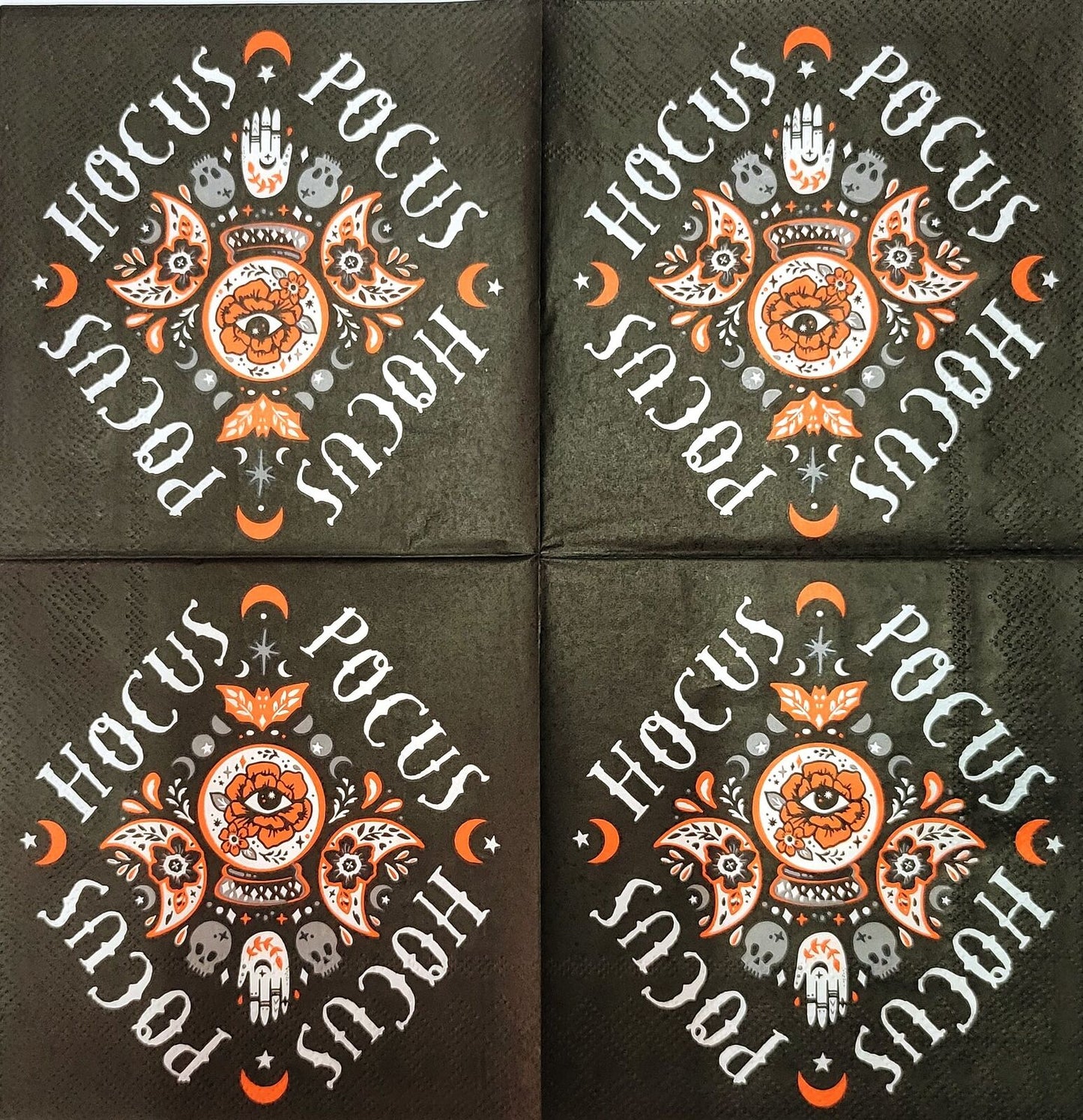 2 Individual Paper Cocktail Decoupage Napkins - 2129 Hocus Pocus Halloween's Eye