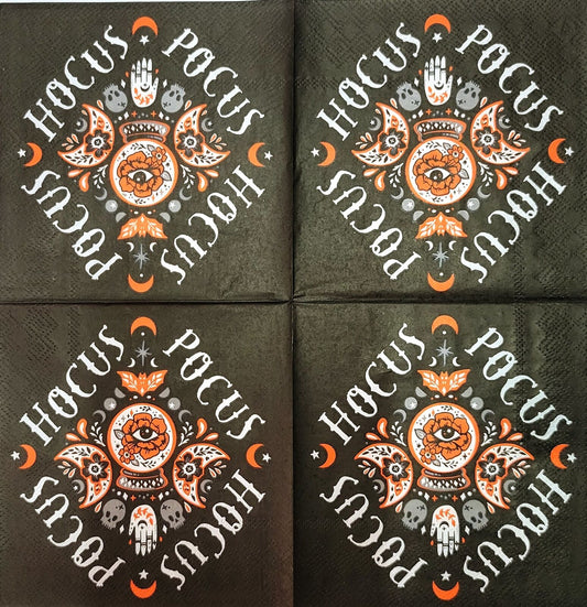 2 Individual Paper Cocktail Decoupage Napkins - 2129 Hocus Pocus Halloween's Eye
