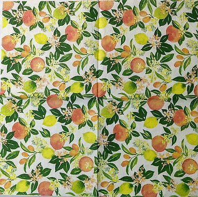 TWO Individual Paper Cocktail Decoupage Napkins - 1529 Peachy Lemon Keen