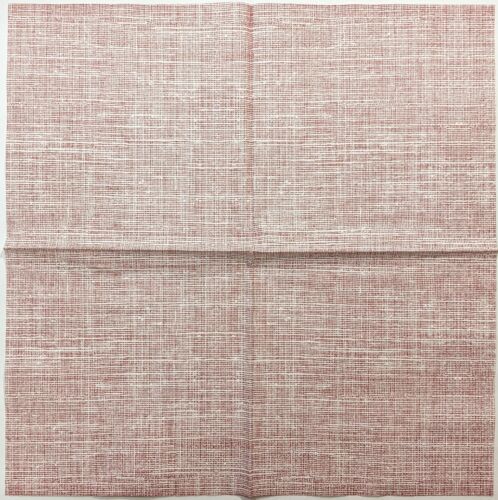TWO Individual Paper Lunch Decoupage Napkins -Red / Burgundy & White Weave 1118