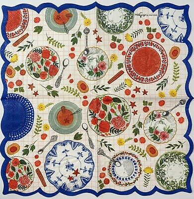 TWO Individual Paper Cocktail Decoupage Napkins - 1691 Decorative Plates