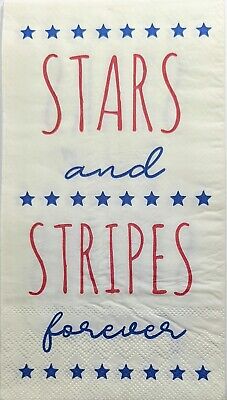 TWO Individual Paper Guest Decoupage Napkins - 2027 Patriotic Forever Stripes