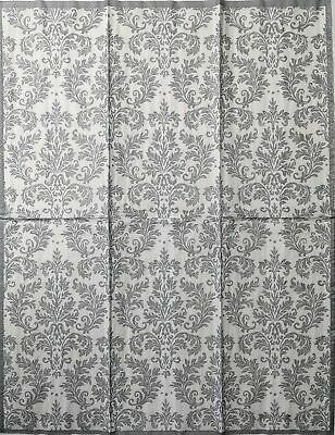 TWO Individual Paper Guest Decoupage Napkins - 1645 Silver Jacquard Design