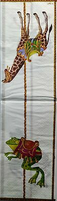 TWO Individual Paper Guest Decoupage Napkins - 1450 Carousel Animals