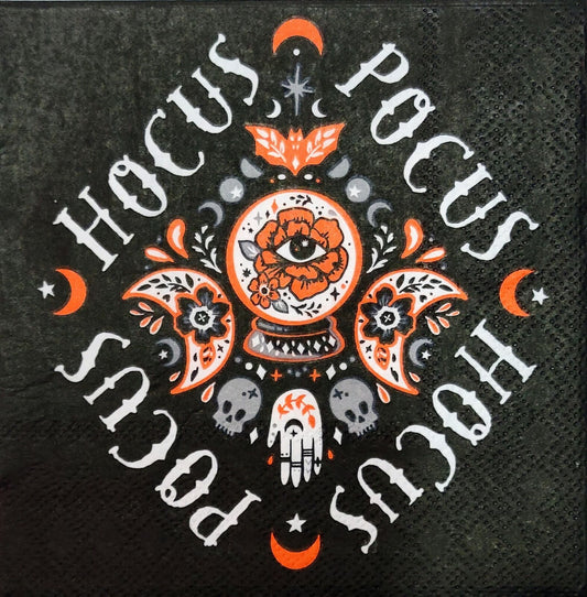 2 Individual Paper Cocktail Decoupage Napkins - 2129 Hocus Pocus Halloween's Eye