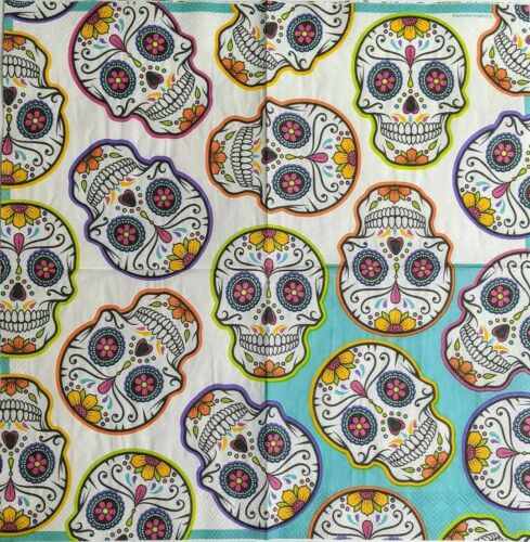 TWO Individual Paper Lunch Decoupage Napkins - Day Of The Dead 1075